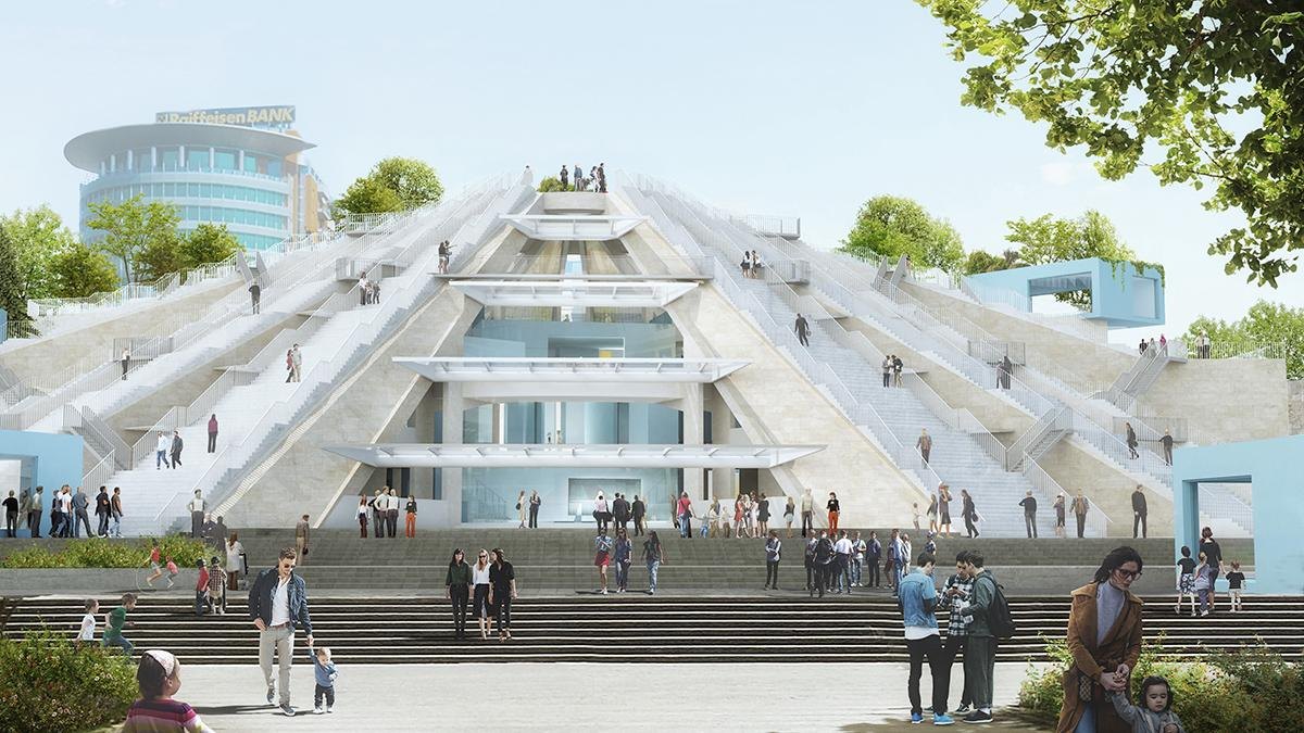 Die viellebige Pyramide von Tirana - ubm magazin. - moderne architektur tirana